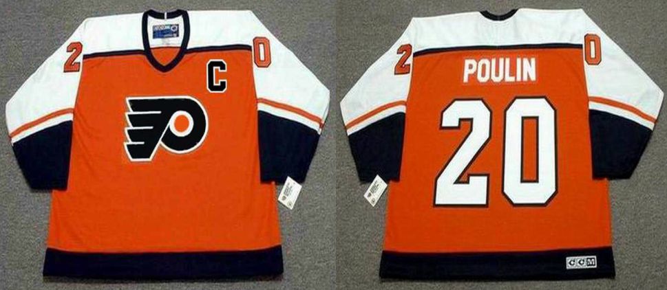 2019 Men Philadelphia Flyers #20 Poulin Orange CCM NHL jerseys